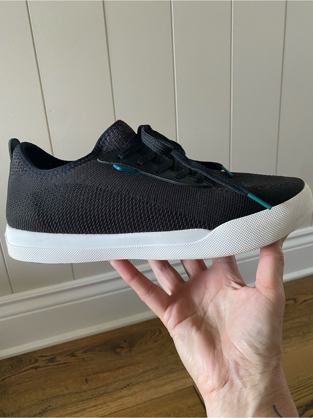 Vessi Weekend Women’s Sneakers with White Sole and Teal Accents